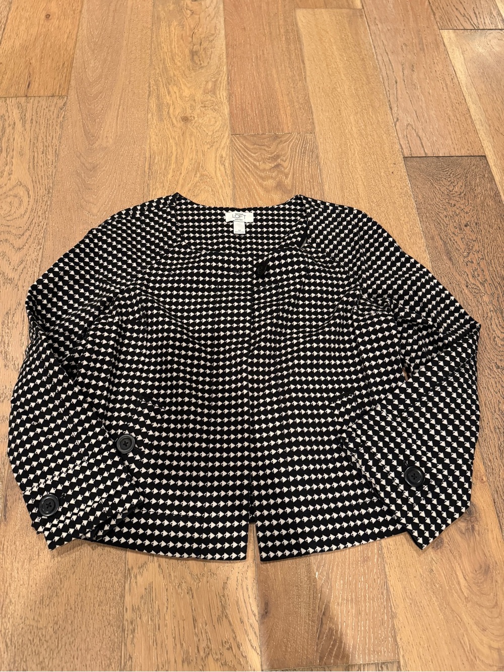 Petite Black & White Patterned Blazer
